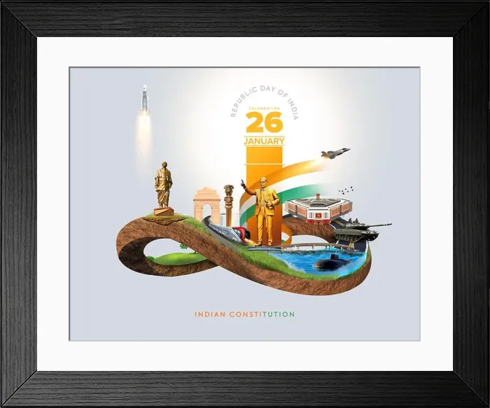 Framed Print : Happy Republic Day. Celebrating 26th January Framed Print : Happy Republic Day. Celebrating 26th January