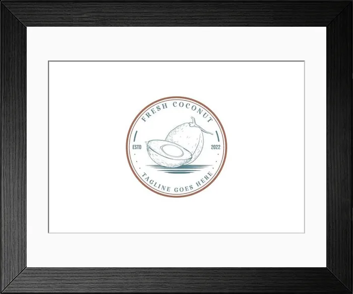 Framed Print : Vintage Retro Young Coconut for Drink Product Label Badge Emblem Sticker Logo Design Vector Framed Print : Vintage Retro Young Coconut for Drink Product Label Badge Emblem Sticker Logo Design Vector