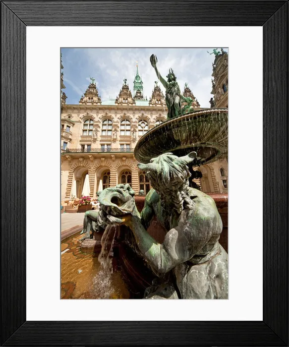 Framed Print : Statue and Hygieia Fountain in the courtyard of Hamburg's Town Hall, Free and Hanseatic City of Hamburg Framed Print : Statue and Hygieia Fountain in the courtyard of Hamburg's Town Hall, Free and Hanseatic City of Hamburg