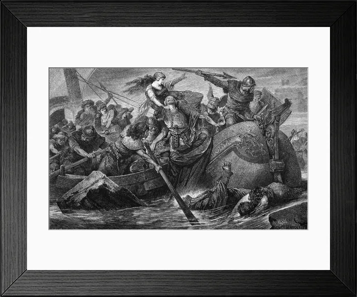 Framed Print : middle ages, Vikings, battle, History painting Framed Print : middle ages, Vikings, battle, History painting