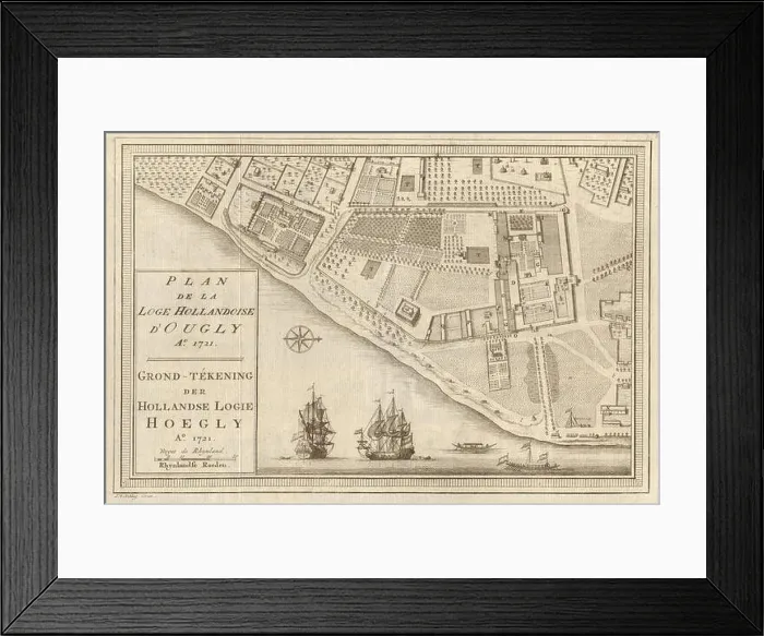 Framed Print : Plan de la Loge Hollandoise d'Ougly'. Hooghly-Chinsurah. BELLIN / SCHLEY 1756 map Framed Print : Plan de la Loge Hollandoise d'Ougly'. Hooghly-Chinsurah. BELLIN / SCHLEY 1756 map