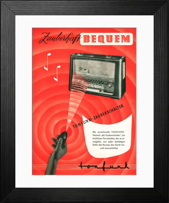 Framed Print : broadcast, radio, wireless remote control for radio sets of Tonfunk Framed Print : broadcast, radio, wireless remote control for radio sets of Tonfunk