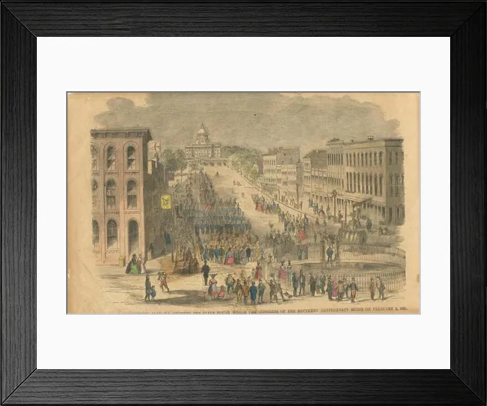 Framed Print : Dexter Avenue Montgomery 1861 color Framed Print : Dexter Avenue Montgomery 1861 color