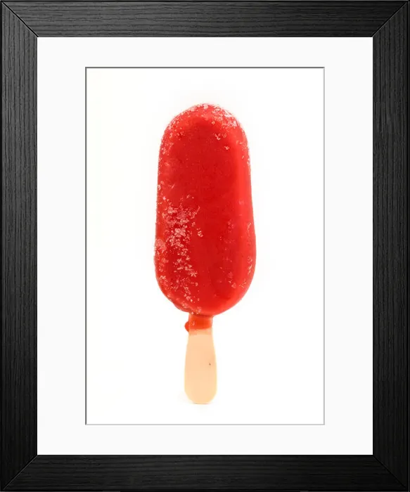Framed Print : red ice lolly on a white background Framed Print : red ice lolly on a white background