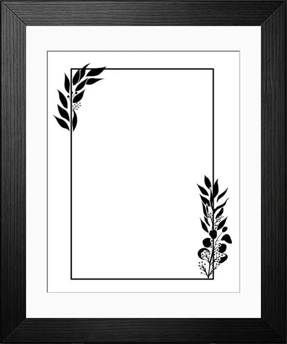 Framed Print : Floral Rectangular Frame or Border design isolated on white background - vector illustration Framed Print : Floral Rectangular Frame or Border design isolated on white background - vector illustration