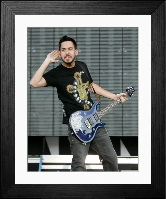 Framed Print : Guitarist and singer of US band Linkin Park Mike Shinoda performs at the start of their tour at Reitstadium Framed Print : Guitarist and singer of US band Linkin Park Mike Shinoda performs at the start of their tour at Reitstadium