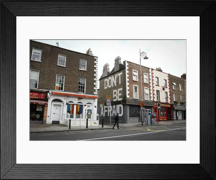 Framed Print : Dublin, Ireland - April 19, 2020: mural at Richmond Place