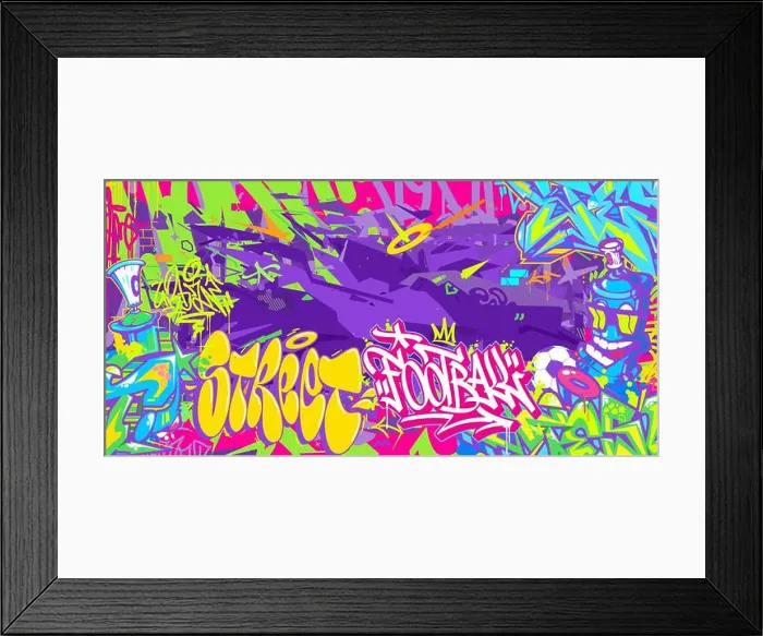 Framed Print : Trendy Abstract Hip Hop Urban Street Art Graffiti Style Soccer Or Football Illustration Background. Vector illustration Framed Print : Trendy Abstract Hip Hop Urban Street Art Graffiti Style Soccer Or Football Illustration Background. Vector illustration