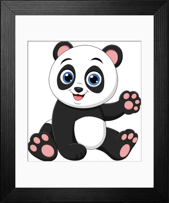 Framed Print : Cute Panda cartoon animal vector illustration Framed Print : Cute Panda cartoon animal vector illustration