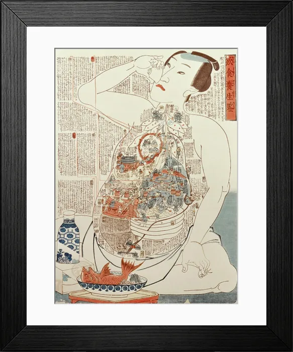 Framed Print : medicine, Chinese medicine, 'the mirror of eating and drinking' Framed Print : medicine, Chinese medicine, 'the mirror of eating and drinking'