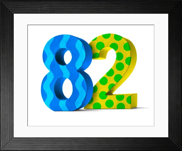 Framed Print : colorful number of cardboard - number 82 Framed Print : colorful number of cardboard - number 82