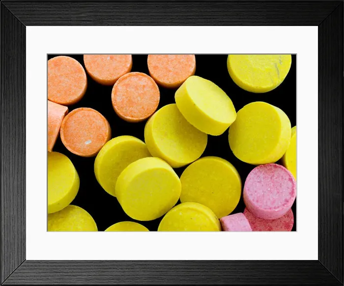 Framed Print : Image of PCP tablets seized by the United States Drug Enforcement Administration (DEA) Framed Print : Image of PCP tablets seized by the United States Drug Enforcement Administration (DEA)