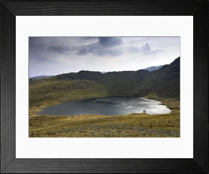 Framed Print : Spring view over Red tarn, Swirral Edge and Helvellyn fell, Lake District National Park, Cumbria, England, UK Framed Print : Spring view over Red tarn, Swirral Edge and Helvellyn fell, Lake District National Park, Cumbria, England, UK
