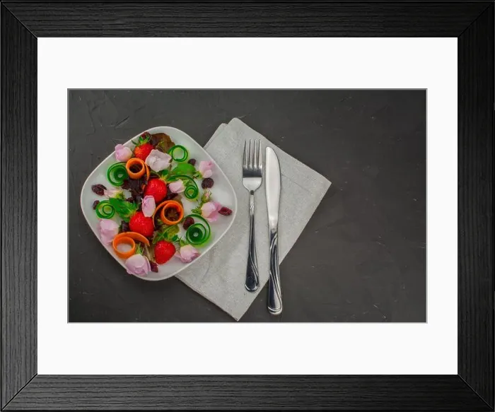 Framed Print : beautiful salad with edible flowers Framed Print : beautiful salad with edible flowers