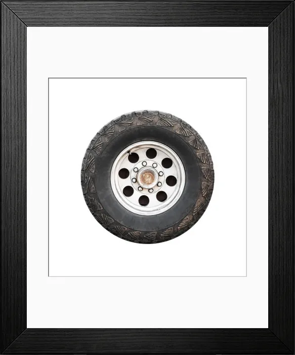 Framed Print : SUV car wheel, front view isolated on white background Framed Print : SUV car wheel, front view isolated on white background