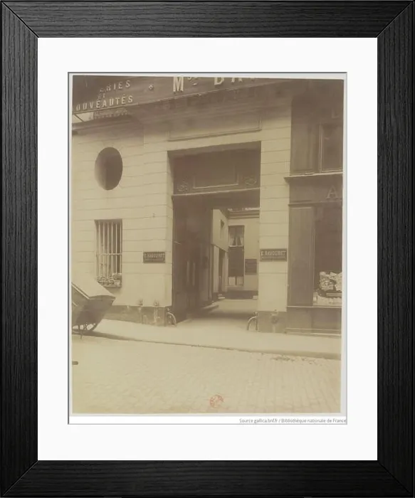 Framed Print : This image by Eugène Atget shows the Hôtel du Comte Gouy d'Arcy at 5 rue des Moulins in Paris Framed Print : This image by Eugène Atget shows the Hôtel du Comte Gouy d'Arcy at 5 rue des Moulins in Paris