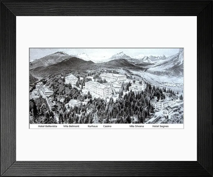 Framed Print : Waldhaus Flims Übersicht Framed Print : Waldhaus Flims Übersicht