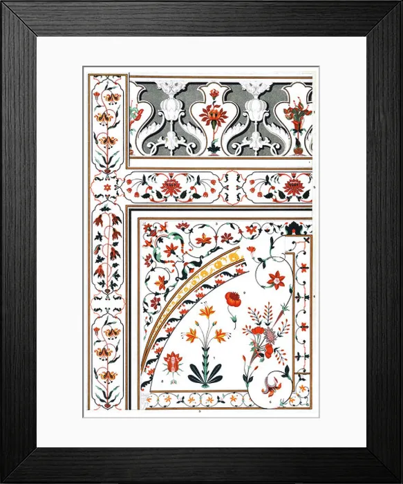Framed Print : Indian ornaments in marble Framed Print : Indian ornaments in marble