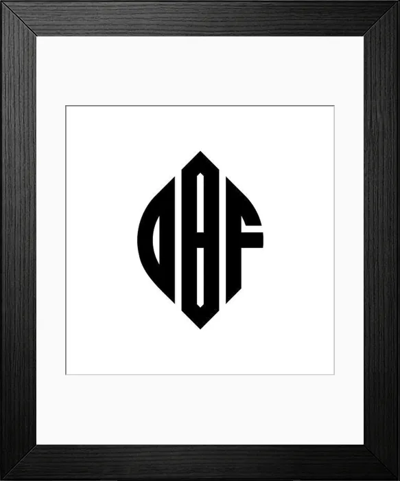 Framed Print : DBF circle letter logo design with circle and ellipse shape Framed Print : DBF circle letter logo design with circle and ellipse shape
