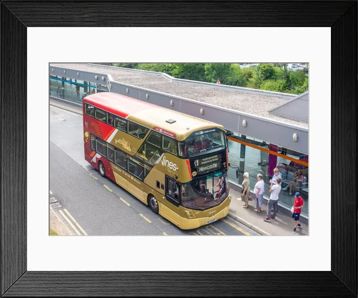 Framed Print : Go North East Newcastle bus at Washington Galleries Bus Station Framed Print : Go North East Newcastle bus at Washington Galleries Bus Station