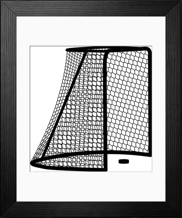 Framed Print : Silhouette of hockey goal on white background Framed Print : Silhouette of hockey goal on white background