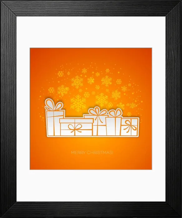 Framed Print : Merry Christmas gift card. Paper design. Vector illustration. EPS 10 Framed Print : Merry Christmas gift card. Paper design. Vector illustration. EPS 10
