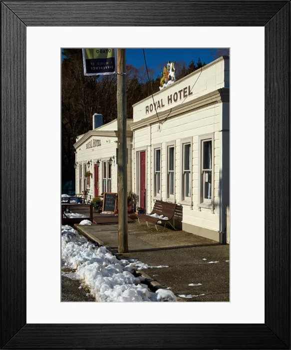 Framed Print : Royal Hotel (1878) in winter, Naseby, Maniototo, Central Otago, South Island, New Zealand Framed Print : Royal Hotel (1878) in winter, Naseby, Maniototo, Central Otago, South Island, New Zealand