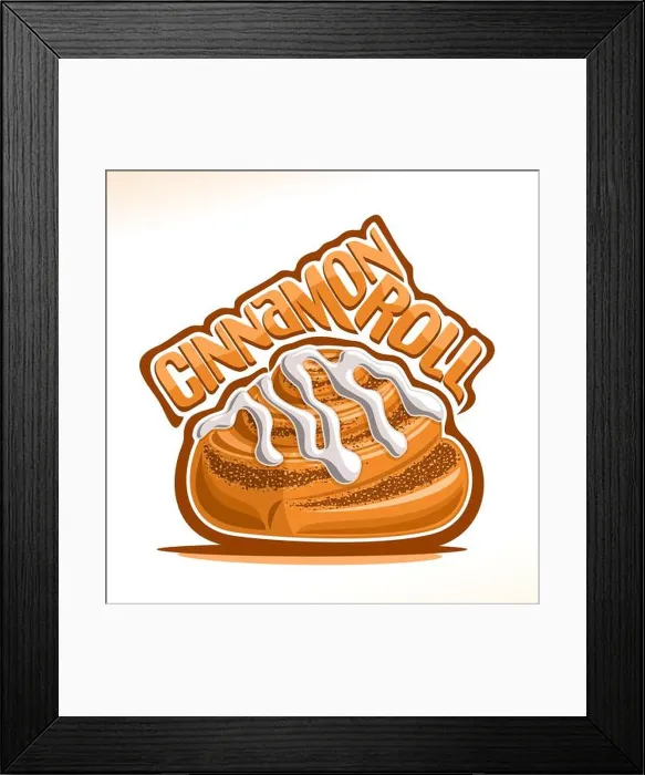 Framed Print : Vector logo for danish Cinnamon Roll Framed Print : Vector logo for danish Cinnamon Roll