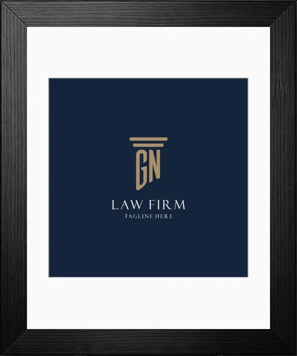 Framed Print : GN initial monogram logo for law office, lawyer, advocate with pillar style design ideas Framed Print : GN initial monogram logo for law office, lawyer, advocate with pillar style design ideas