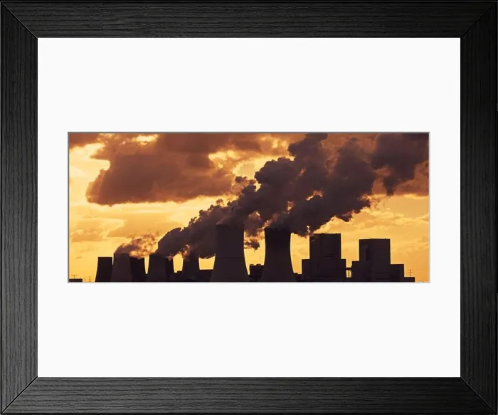 Framed Print : Emissions and Global Warming - A panoramic image of a coal-fired power plant Framed Print : Emissions and Global Warming - A panoramic image of a coal-fired power plant