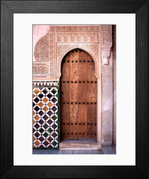 Framed Print : A Muslim door in the Alhambra palace in Granada, Andalucia, Spain, April 2005 Framed Print : A Muslim door in the Alhambra palace in Granada, Andalucia, Spain, April 2005
