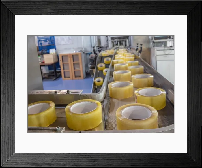 Framed Print : Packing tape factory. Production of duct tape
