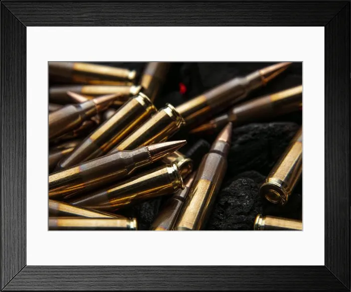 Framed Print : Cartridges for automatic carbine caliber Framed Print : Cartridges for automatic carbine caliber