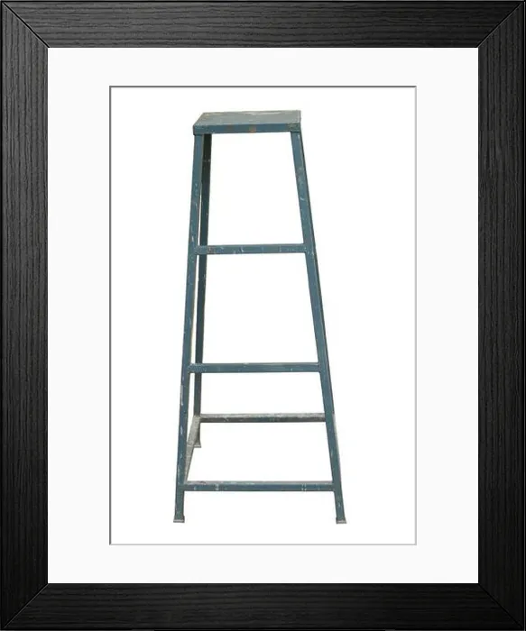 Framed Print : Ladder Isolated on white background, Industry tools workers use ladder for work with subject on high position Framed Print : Ladder Isolated on white background, Industry tools workers use ladder for work with subject on high position
