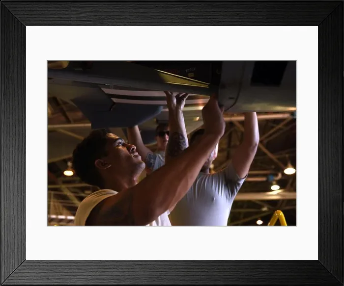 Framed Print : Maintenance professionals from the 432nd Aircraft Maintenance Squadron assemble the MQ-9 Reaper for the 2018 California Framed Print : Maintenance professionals from the 432nd Aircraft Maintenance Squadron assemble the MQ-9 Reaper for the 2018 California