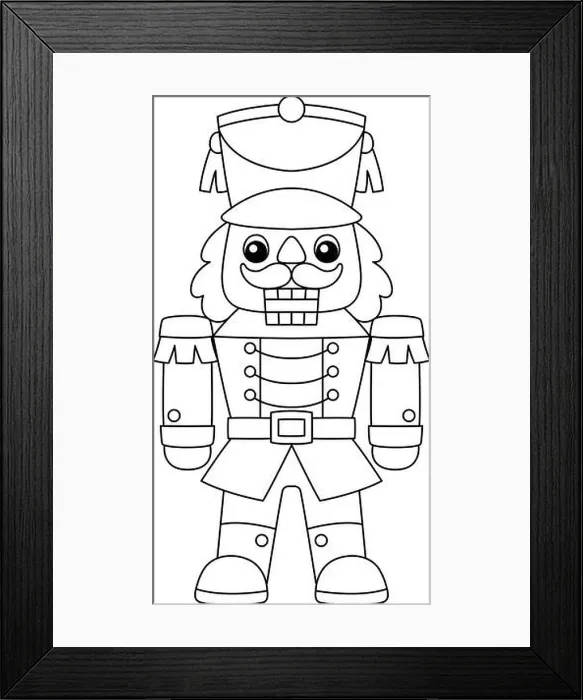 Framed Print : Christmas Nutcracker Isolated Coloring Page Framed Print : Christmas Nutcracker Isolated Coloring Page