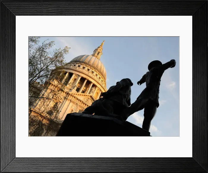 Framed Print : The Blitz, WW2 Firefighters Memorial outside St Paul's Cathedral, London, UK Framed Print : The Blitz, WW2 Firefighters Memorial outside St Paul's Cathedral, London, UK