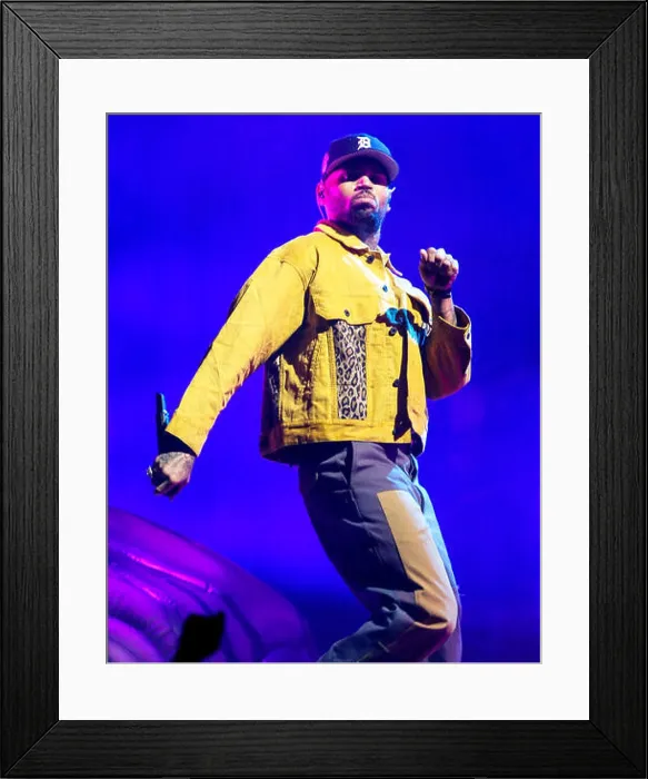 Framed Print : Hip-hop artist Chris Brown performs during his INDIGOAT Tour at Oracle Arena on October 15 Framed Print : Hip-hop artist Chris Brown performs during his INDIGOAT Tour at Oracle Arena on October 15