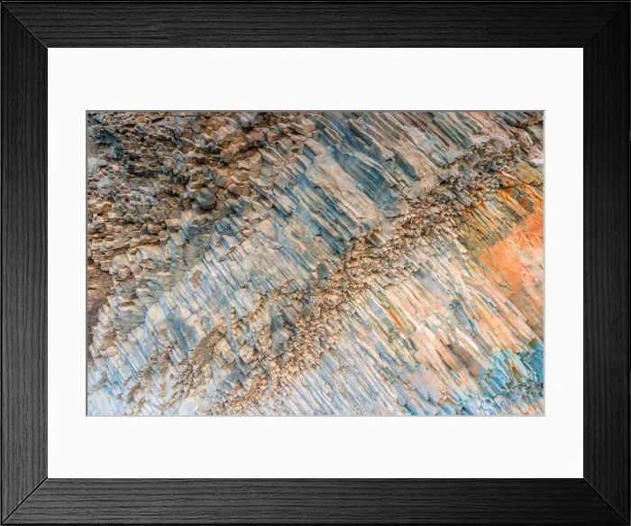 Framed Print : surface of rock rocks frozen lava in the form of hexagons close-up texture basalt Framed Print : surface of rock rocks frozen lava in the form of hexagons close-up texture basalt