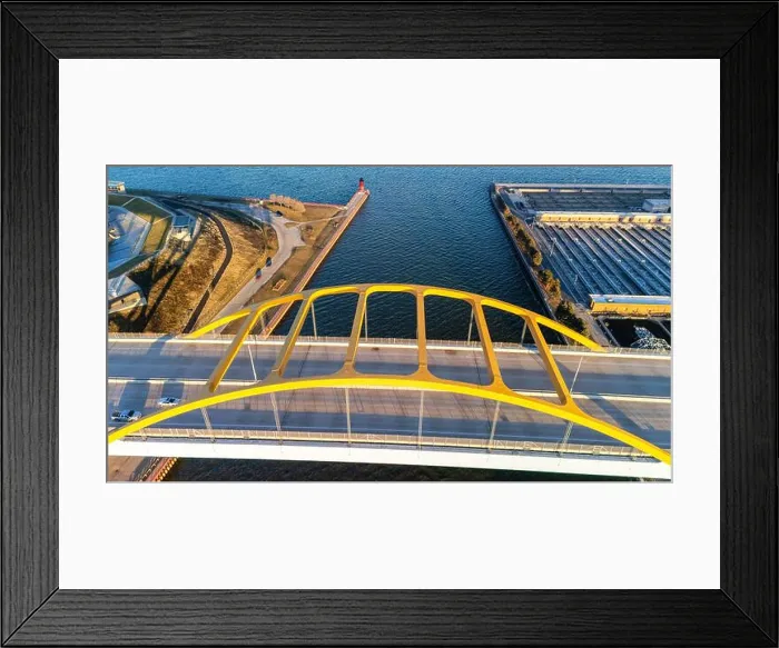 Framed Print : Aerial photograph of Milwaukee, Wisconsin, USA at sunset Framed Print : Aerial photograph of Milwaukee, Wisconsin, USA at sunset