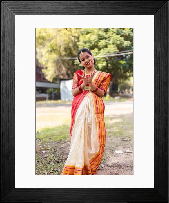 Framed Print : A pretty beautiful Indian girl child in traditional dancing dress Framed Print : A pretty beautiful Indian girl child in traditional dancing dress