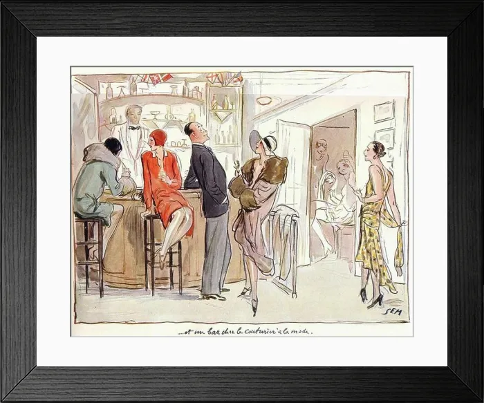 Framed Print : Un bar chez le couturier à la mode - Illustration by SEM (Georges Goursat 1863–1934) Framed Print : Un bar chez le couturier à la mode - Illustration by SEM (Georges Goursat 1863–1934)