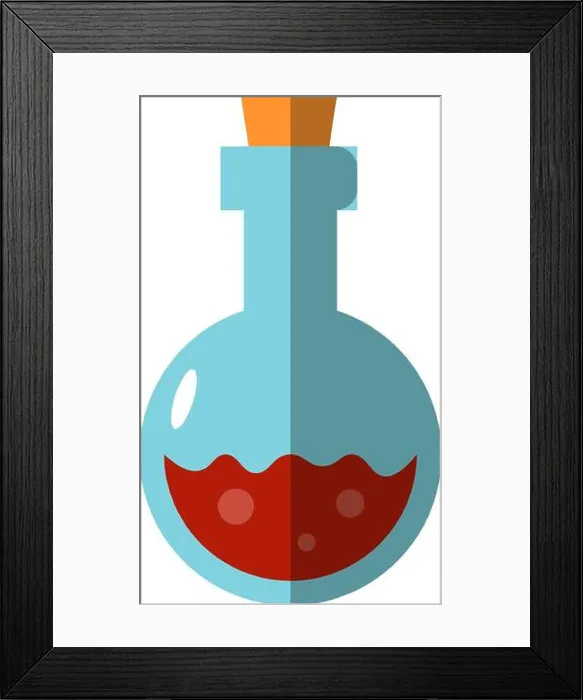 Framed Print : Vector flat magic bottle illustration Framed Print : Vector flat magic bottle illustration