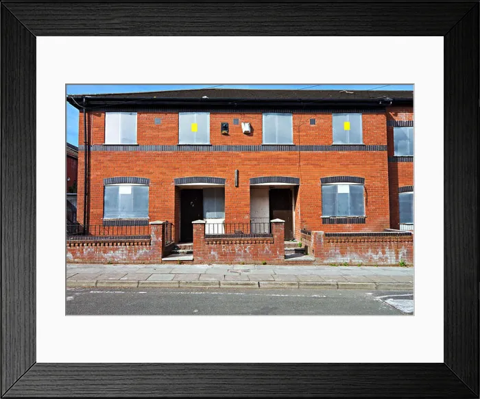 Framed Print : Derelict empty terraced houses being offered for sale for £1 each by Liverpool City Council Framed Print : Derelict empty terraced houses being offered for sale for £1 each by Liverpool City Council
