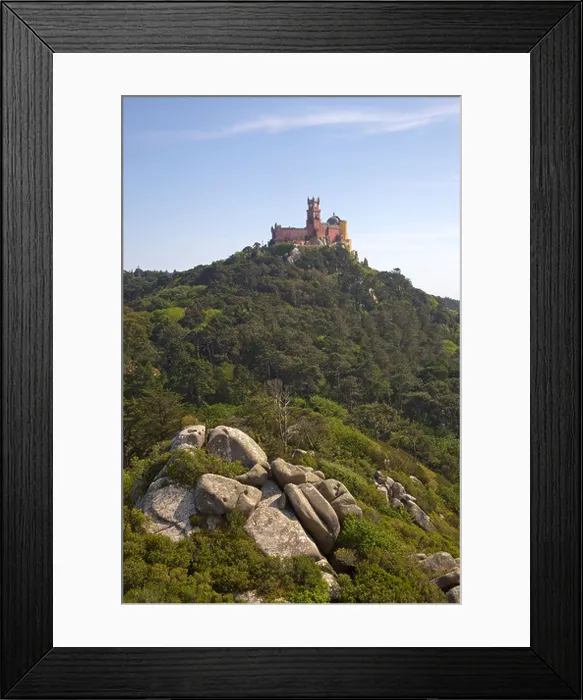 Framed Print : Portugal Sintra The palace of Pena viewed from the Moorish Castle at sintra Framed Print : Portugal Sintra The palace of Pena viewed from the Moorish Castle at sintra