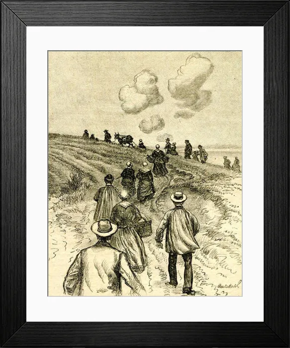 Framed Print : Français : Illustration de la nouvelle La Ficelle (de recueil Miss Harriet') Framed Print : Français : Illustration de la nouvelle La Ficelle (de recueil Miss Harriet')