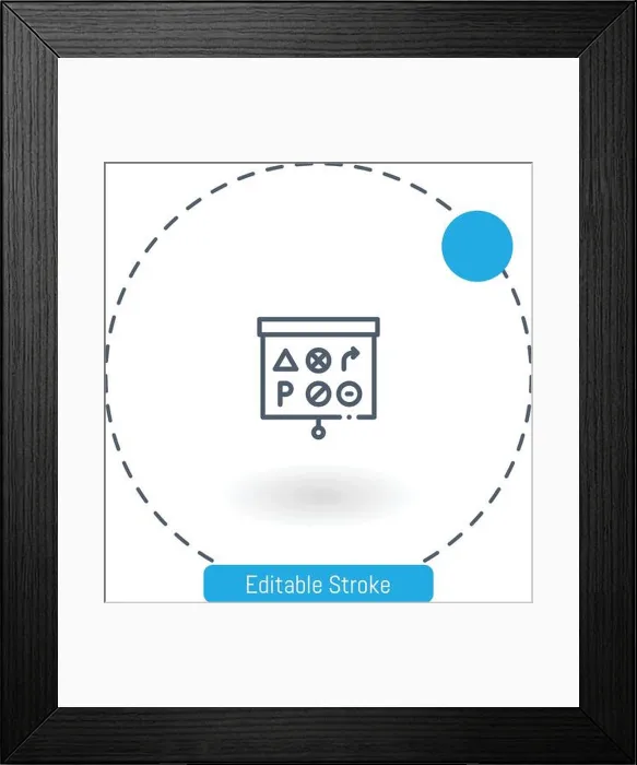 Framed Print : signs vector icon editable stroke outline icons for web and mobile Framed Print : signs vector icon editable stroke outline icons for web and mobile