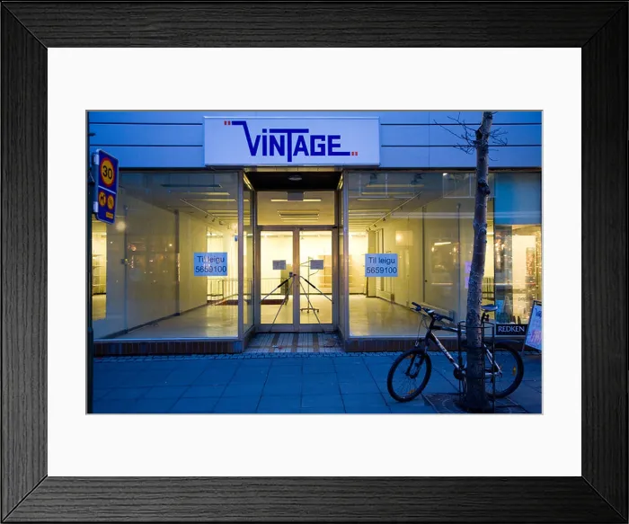 Framed Print : Empty shopfronts on Laugavegur, Reykjavik´s main shopping street, Iceland Framed Print : Empty shopfronts on Laugavegur, Reykjavik´s main shopping street, Iceland