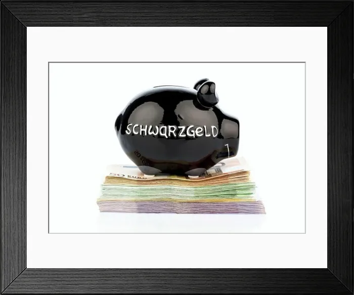 Framed Print : Black piggy bank on banknotes, symbolic photo for black money, tax fraud and money laundering Austria Framed Print : Black piggy bank on banknotes, symbolic photo for black money, tax fraud and money laundering Austria