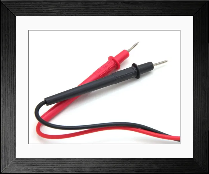 Framed Print : Wire Digital multimeter on white background Framed Print : Wire Digital multimeter on white background
